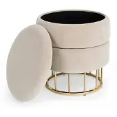 Bizzotto | Pouf Pavlina Samt beige Polyester 37.5x37.5x42 cm | NADUVI