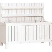 vidaXL Gartentruhe Weiß 108x42,5x54 cm Massivholz Kiefer