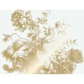 Kek Amsterdam Gold gravierte Blumentapete Wollweiß MW-114 300x280cm