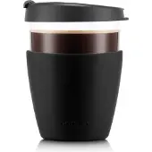Bodum Reisebecher Joycup Glas Mit Silikon Hülle Schwarz 400 ml
