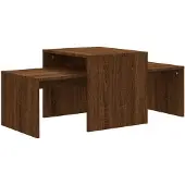 vidaXL Couchtisch-Set Braun Eichen-Optik 100x48x40 cm Holzwerkstoff