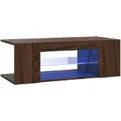 vidaXL TV-Schrank mit LED-Leuchten Braun Eichen-Optik 90x39x30 cm