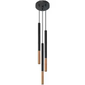 Sollux Mozaica 3P Spotlight Pendelleuchte De Decke | Zylindrischer Lampenschirm + Kombination De 2 Metalle | Auswechselbare G9 Birne, 3 x 40 W |
