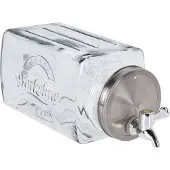 Excellent houseware Getränkespender aus Glas mit Deckel, 3l, eckig