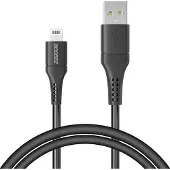 Accezz MFI-zertifiziertes Lightning- auf USB-Kabel - 1 m - Schwarz