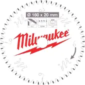 Milwaukee Sägeblatt Alu Holz 160/30 mm 52 Zähne Flachtrapezzahn