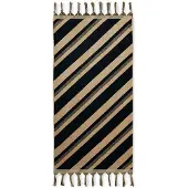 HK Living 1984 Badetuch 70 x 140 cm Baumwolle Schwarz/Cream