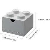 LEGO Aufbewahrungsbox mit Schublade 4, Grau