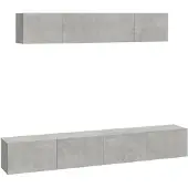 vidaXL 4-tlg. TV-Schrank-Set Betongrau Holzwerkstoff