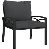 vidaXL Gartenstuhl mit Grauen Kissen 68x76x79 cm Stahl