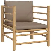 vidaXL Gartensessel mit Taupe Kissen Bambus