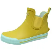 Bockstiegel Damen Gummistiefel Momo kurz mit seitlichem Elastikeinzug - Wasserdichte Stiefelette mit Ausziehhilfe in Gelb-Weiß Größe 37