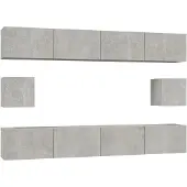 vidaXL 6-tlg. TV-Schrank-Set Betongrau Holzwerkstoff
