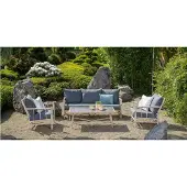 Garden Impressions Lombok Lounge Set 4-tlg. - Alu Bamboo/ myst. Grau