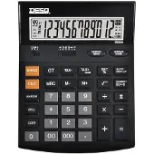 Desq Taschenrechner Heavy Duty XLarge 30666, 12-stelliges LC-Display, Solar- & Batteriebetrieb
