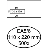 Quantore 500 Selbstklebende Umschläge mit Fenster links EA5/6 110 x 220 mm