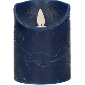 Anna's Collection LED Echtwachskerze 10cm mit Timer in Antik Blau | Gr.: onesize