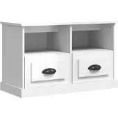 vidaXL TV-Schrank Hochglanz-Weiß 80x35x50 cm Holzwerkstoff