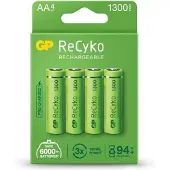 GP 4x AA / R6 wiederaufladbare Batterien ReCyko 1300 Serie Ni-MH 1300mAh