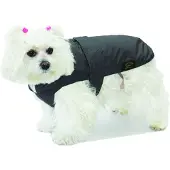 Fashion Dog Hundemantel mit Kunstpelz-Futter - Schwarz - 43 cm
