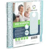 Sensalou Ess-Latz für Erwachsene mit Auffangtasche & Klettverschluss Grün-Weiß 1 St