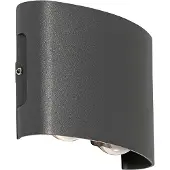 QAZQA Außenwandleuchte Dunkelgrau inkl LED 4 Flammig IP54 Silly