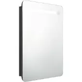 vidaXL LED-Bad-Spiegelschrank Schwarz 60x11x80 cm