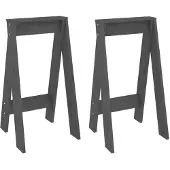 vidaXL Hocker 2 Stk. Grau 40x40x75 cm Massivholz Kiefer