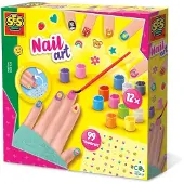 SES Creative 14159 Nail Art Set Wasserbasierter Nagellack für Kinder mit Nail-Art Zubehör, Manikürset für Kinder, 6 Jahr(e), Karton