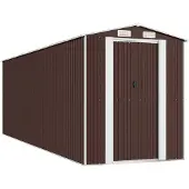 vidaXL Geräteschuppen Dunkelbraun 192x606x223 cm Verzinkter Stahl