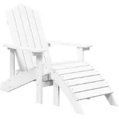 vidaXL Adirondack-Gartenstuhl mit Fußstütze HDPE Weiß