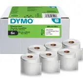 Dymo Versandetiketten 2177565, extra groß, 102 x 210 mm, für Internetmarken, permanenthaftend, Papier, weiß, 6 Rollen mit jeweils 140 Stück