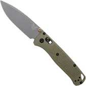 Benchmade Bugout S30V Tactical Grey Cerakote Taschenmesser, ranger green grivory