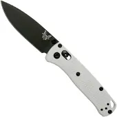 Benchmade Mini Bugout S30V Black Cerakote Taschenmesser, white grivory