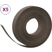 vidaXL Rasenkanten 5 Stk. Braun 10 m 10 cm Polyethylen