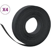 vidaXL Rasenkanten 4 Stk. Schwarz 10 m 10 cm Polyethylen