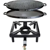 ALL' GRILL Hockerkocherset groß mit Gussgrillplatte 45 cm ohne Zündsicherung