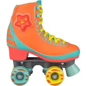 Nijdam Rolschaatsen - LED Star Zebra - Fluororanje/Lichtblauw/Geel - 39/40
