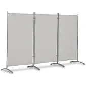 Leco , Sonnenschutz/ Windschutz Stellwand 3-teilig mit Stahlrohrgestell, lichtgrau