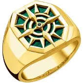 Thomas Sabo TR2274-140-6 Ring Kompass Goldfarben/Grün