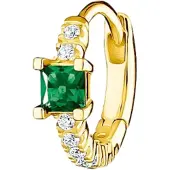 Thomas Sabo CR691-971-7 Einzel-Creole Ohrring Grüner Stein mit Weißen Steinen