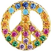 Thomas Sabo Einzel Ohrstecker Peace mit Bunten Steinen Gold