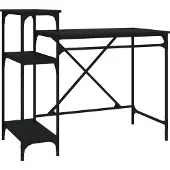 vidaXL Schreibtisch mit Regal Schwarz 105x50x90cm Holzwerkstoff Eisen