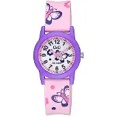 Q&Q Kinder Armbanduhr rosa mit Schmetterlingsmotiv, 30mm Gehäuse, 10 ATM, V22A-009V