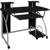 vidaXL Computertisch Schwarz 110x52x88,5 cm Holzwerkstoff