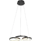 QAZQA Hängelampe schwarz inkl. LED 3-Stufen dimmbar 3-flammig - Rondas
