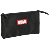 Safta Triple Marvel Teen Mäppchen Schwarz Mann Schwarz One Size