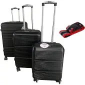 Champ Art-Land 3 Kofferset Trolley ABS (55x39x20cm, 66x44x25cm, 76x50x28cm) 9549 Schwarz