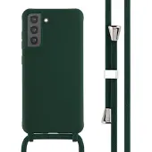 IMoshion Samsung Galaxy S21 FE Hülle - Silikon - - Backcover/Hülle mit Band/Soft Case - Dunkelgrün