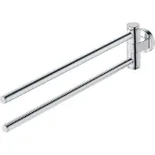 Duravit D-Code Handtuchhalter, wandhängend, 2-armig, schwenkbar, 0099221000, Farbe: Chrom